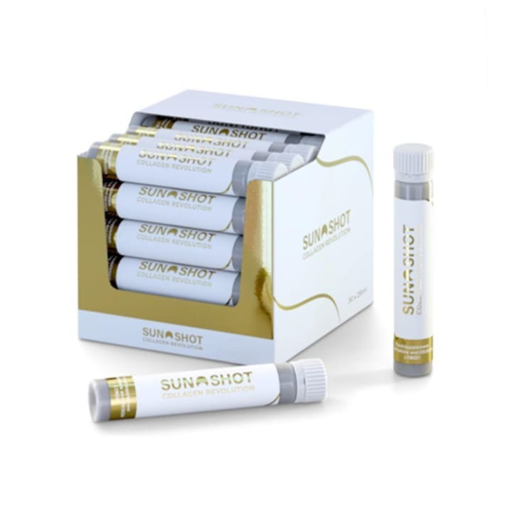 Pachet supliment alimentar Colagen Revolution Sun Shot, 30 sticlute x 25ml